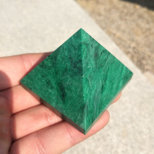 45-50MM African Green pine jade Pyramid Stone of Powerful Healing, Metaphysical, Reiki